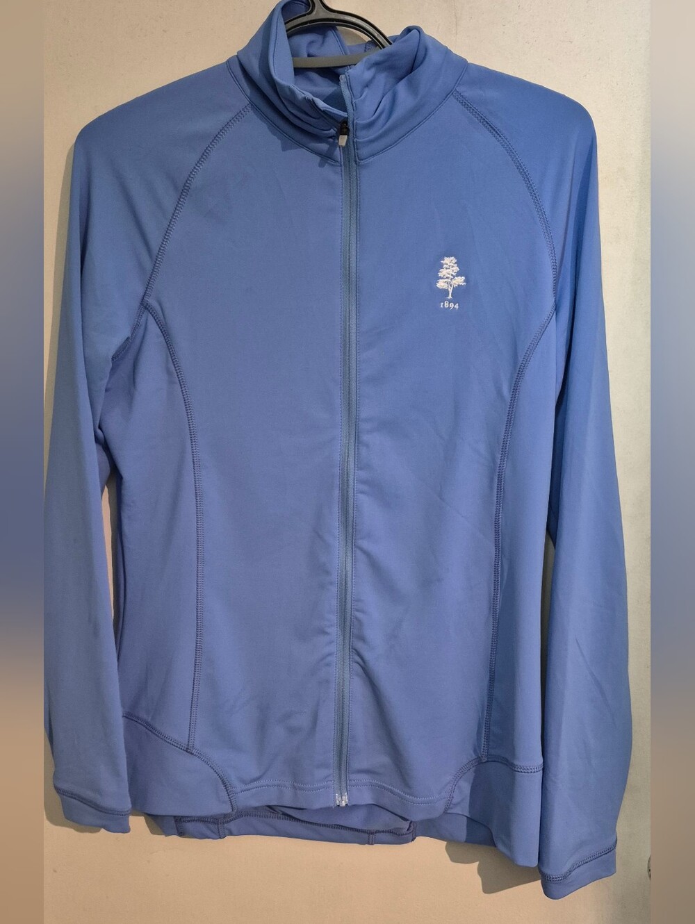 Peter Millar Light Blue Performance Zip-Up with Crown Logo Sz.M